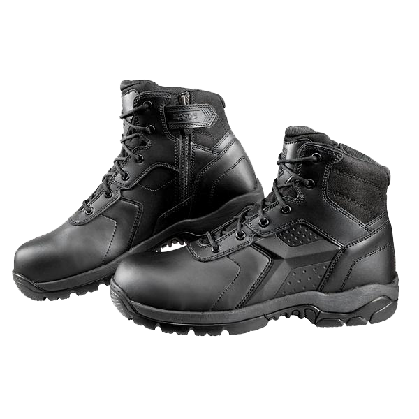 Side zip top steel toe boots